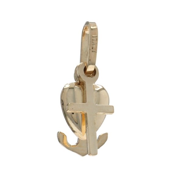 Yellow Gold Faith, Hope, & Love Charm - 14k Cross, Anchor, & Heart Gift - Picture 3 of 6